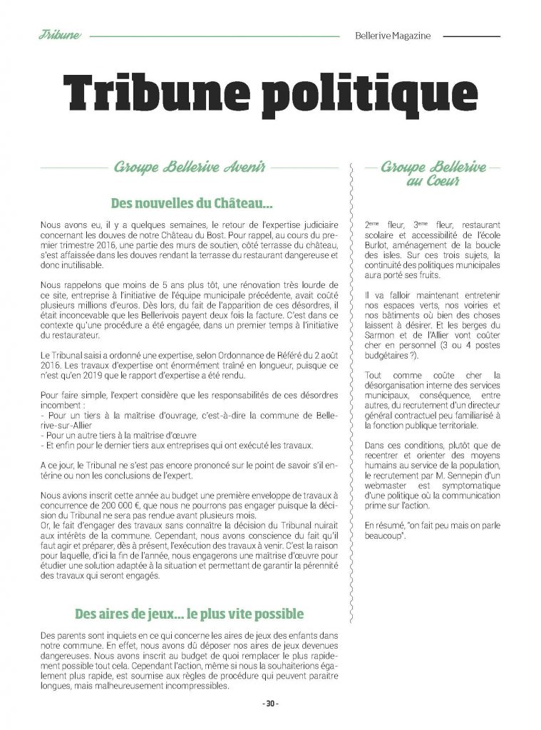 Tribune Bellerive magazine juillet 2019
